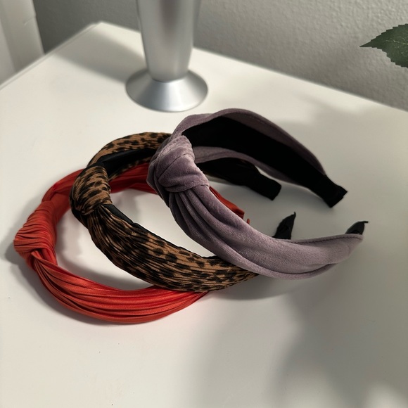 NWOT- ANTHROPOLOGY HEADBANDS -Lavender suede-black & silver & burnt orange satin - Picture 4 of 4